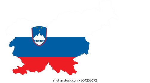 Slovenia flag map.