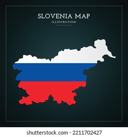 Slovenia Flag Map Vector Illustration