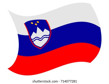 slovenia flag moved by the wind