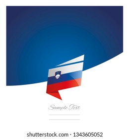 Slovenia flag New abstract origami blue background banner vector
