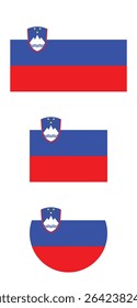 
Slovenia flag PNG vector. Slovenia square and round icon isolated on transparent PNG background. Slovenia flag icon.