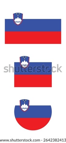 
Slovenia flag PNG vector. Slovenia square and round icon isolated on transparent PNG background. Slovenia flag icon.