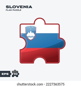 Slovenia flag puzzle pieces. vector illustration isolated on a white background