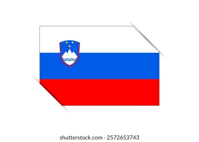 Slovenia flag - rectangle colorful flag representing a country cultural identity and heritage. The essence of national pride and unity. Attached by the corners in a paper album