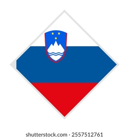 slovenia flag - rhombus shape icon on white background	