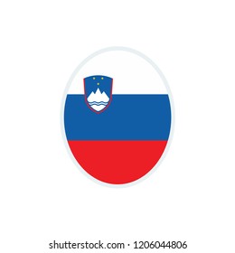 Slovenia flag. Slovenia round flag.