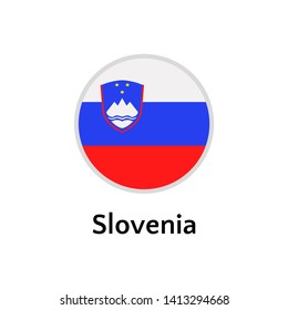 Slovenia flag round flat icon, european country vector illustration