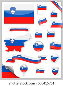Slovenia Flag Set - Vector Collection
