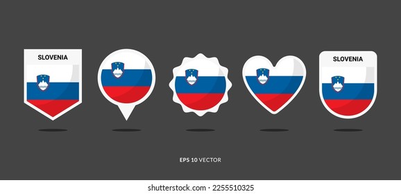 Slovenia Flag Set Vector Illustration. Good Used for Sticker, Logo, Icon, Clipart, Etc - EPS 10 Vector