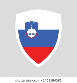 Slovenia Flag in Shield Shape