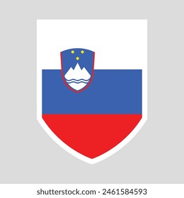 Slovenia Flag in Shield Shape