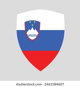 Slovenia Flag in Shield Shape