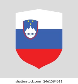 Slovenia Flag in Shield Shape
