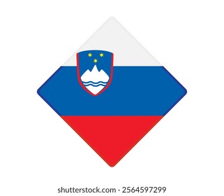 Slovenia flag square shaped. vector