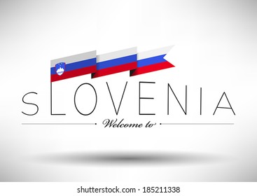 Slovenia Flag with Typography Design