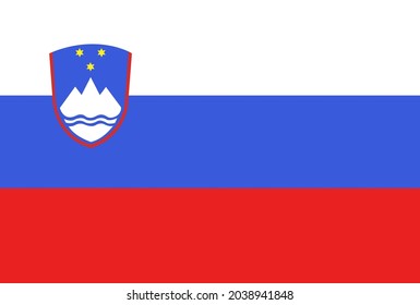 Slovenia flag vector icon in official color and proportion correctly 