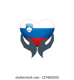 Slovenia flag, vector illustration on a white background