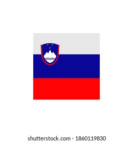 Slovenia flag vector square icon - illustration. Flag of Slovenia. Abstract concept, icon, square, button