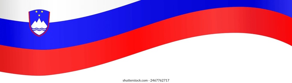 Slovenia flag wave isolated on png or transparent background vector illustration.
