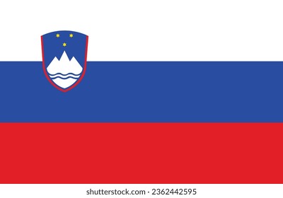 Slovenia flag, world flag icon, official national flag, International flag, official country signs