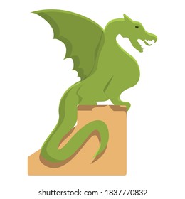 Slovenia green dragon icon. Cartoon of slovenia green dragon vector icon for web design isolated on white background