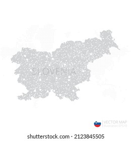 Slovenia grey map isolated on white background with abstract mesh line and point scales. Vector illustration eps 10