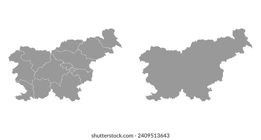 Slovenia grey map with regions. Vector illustration.
