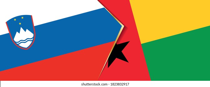 Slovenia and Guinea-Bissau flags, two vector flags symbol of relationship or confrontation.