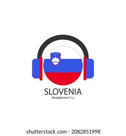 Slovenia headphone flag vector on white background. 