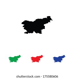 Slovenia Icon Illustration with Four Color Variations