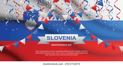 Slovenia Independence Day background. Vector illustration.