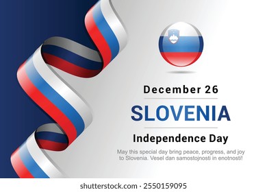 Eslovênia Dia da Independência e da Unidade 26 de dezembro bandeira vetor cartaz
