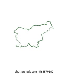 Slovenia line map. Vector icon.