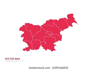 Slovenia Map - abstract style red isolated on white background for infographic, design vector.