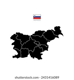 slovenia map background with states. map isolated on white background with flag. Vector illustration map europe