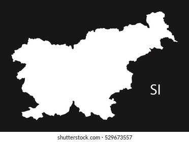 Slovenia Map black white