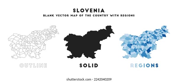 Slovenia map. Borders of Slovenia for your infographic. Vector country shape. Vector illustration.