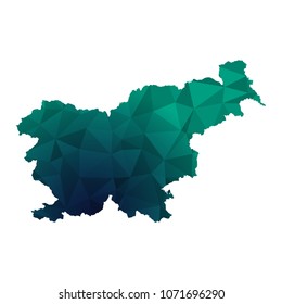 Slovenia map - Colorful Polygonal map of Slovenia rumpled triangular low poly style gradient graphic background , Vector illustration eps 10.
