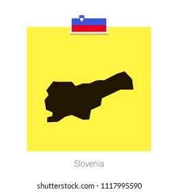 Slovenia map design with flag and yellow background vector