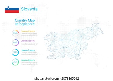 Slovenia map with elements of infographics template. Vector eps10.
