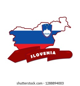 slovenia map emblem icon vector