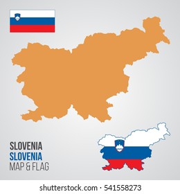 Slovenia Map and Flag