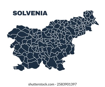 Slovenia map flat border outline vector