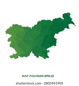 Slovenia map in geometric Green polygonal style modern design on white background. Vector illustration.