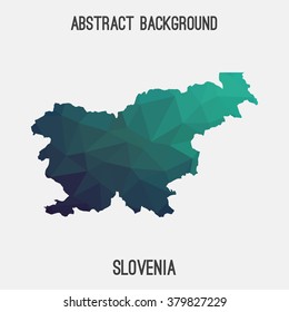 Slovenia map in geometric polygonal style.Abstract tessellation,modern design background. Vector illustration EPS8