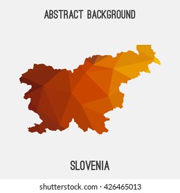 Slovenia map in geometric polygonal style.Abstract tessellation,modern design background. Vector illustration EPS8