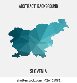 Slovenia map in geometric polygonal style.Abstract tessellation,modern design background. Vector illustration EPS8