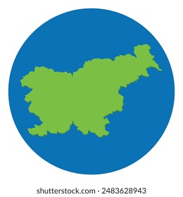 Slovenia map. Map of Slovenia  in globe design with blue circle