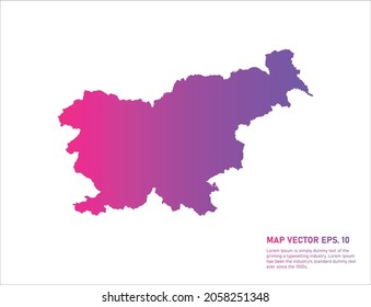 Slovenia map gradient color . on white background. 