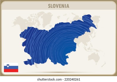 SLOVENIA map graphic,Vector.